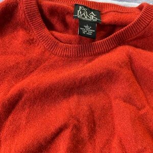 Jos. A. Bank Vibrant Red/orange Cashmere Crewneck Sweater
